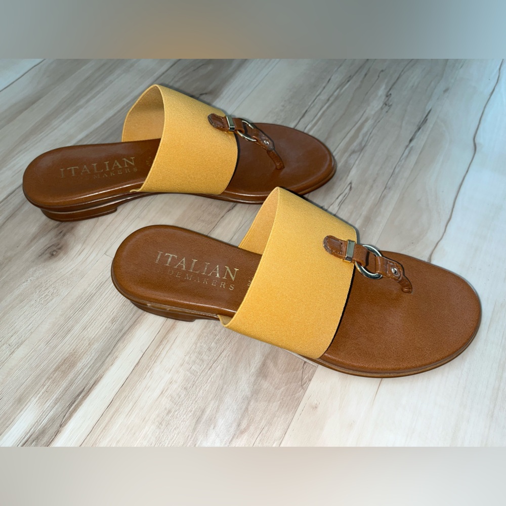 Italian Shoemakers Selah Sandal Mustard Thong Sandal 7.5 - Picture 2 of 9